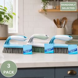 3 Pack Heavy Duty Scrub Brushes 15cm Bathroom Kitchen Cleaning Stiff Bristles
